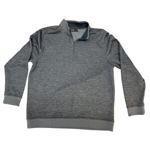 Under Armour Mens XL Quarter Zip Pullover Gray Heathered Loose Fit Activewear